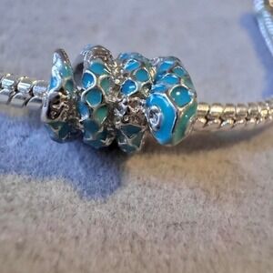 Blue Wrap Snake‎ Bead Charm fits PANDORA